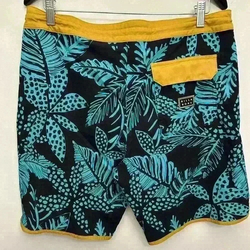 Billabong Lo Tide Tropical Board Shorts Men's Swim Suit Trunks Pockets NWOT 34